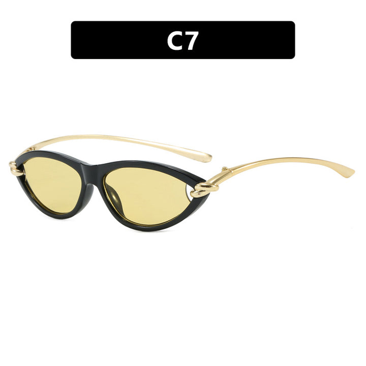 Damen Cat-Eye solbriller med elegant metallramme og beskyttende UV-filter Luvikno