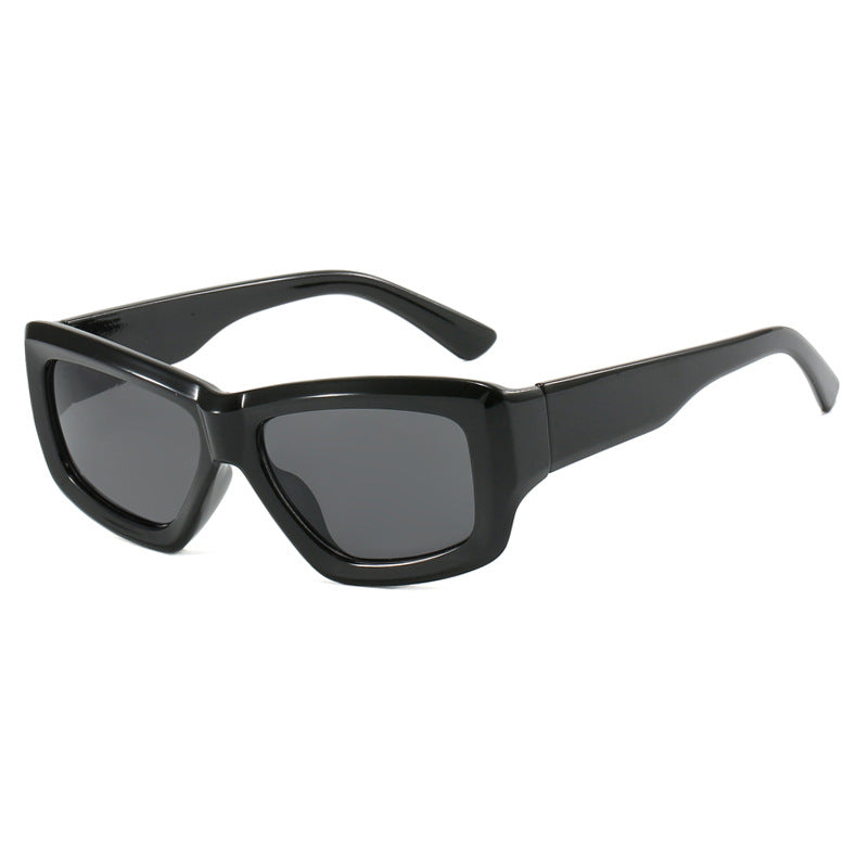 Dame trendy firkantet solbrille med gjennomsiktig ramme og komfortable linser Luvikno