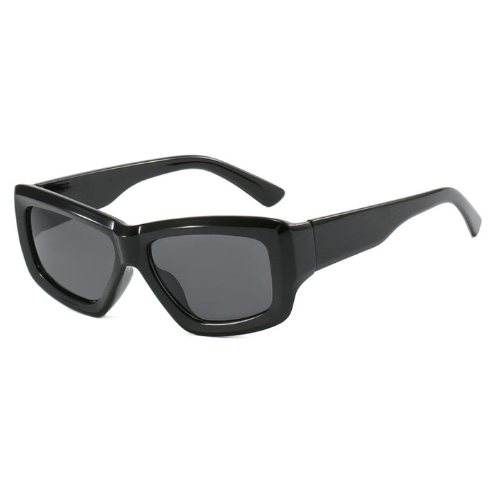 Dame trendy firkantet solbrille med gjennomsiktig ramme og komfortable linser Luvikno