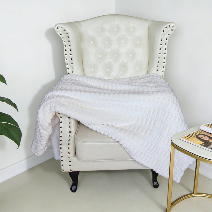 Dame Koselig Struktur-Fleece-Teppe Luvikno