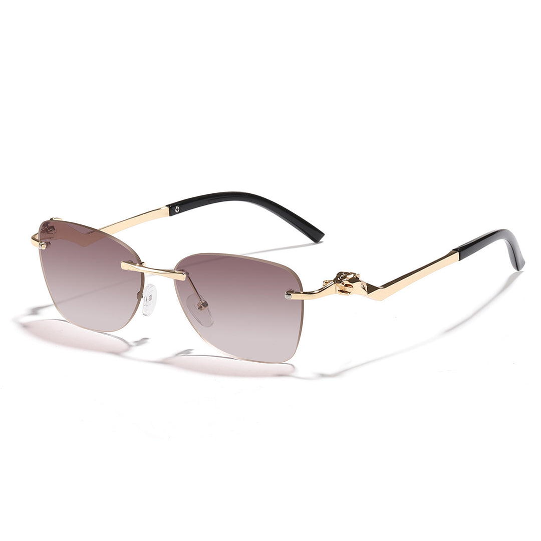 Dame moteriktig solbrille med stilige geometriske akenter Luvikno