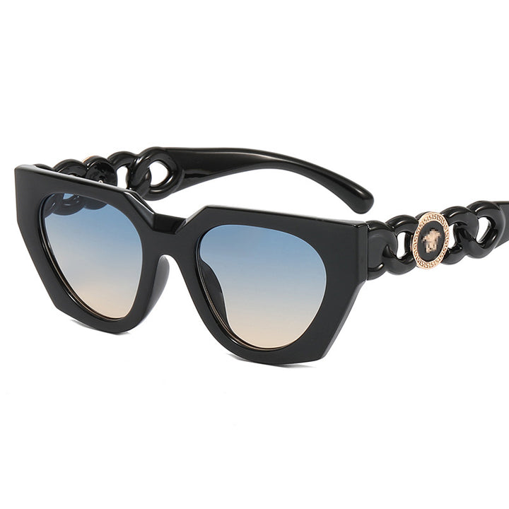 Dame moteriktig solbrille med ekstravagant design og luksuriøse detaljer Luvikno