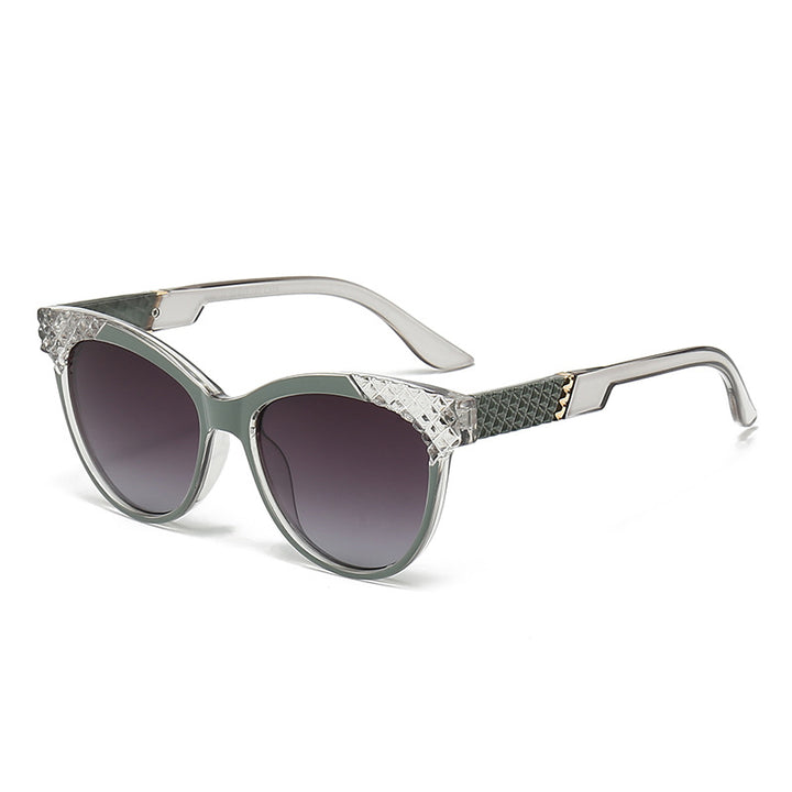 Dame Cat-Eye Solbriller med strukturert ramme og UV-beskyttelse Luvikno