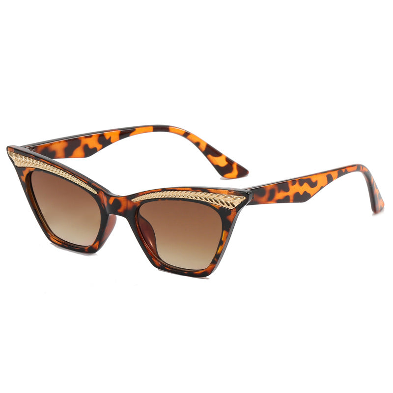 Dame Cat-Eye solbrille med luksuriøs detalj Luvikno