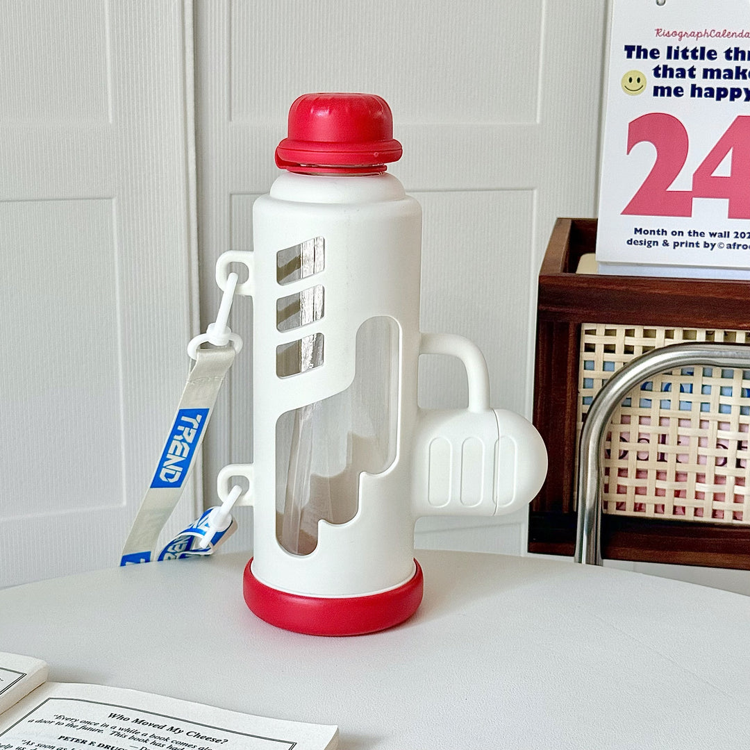 Damen Trendige Wasserflasche mit innovativem Design und praktischem Tragegriff Luvikno