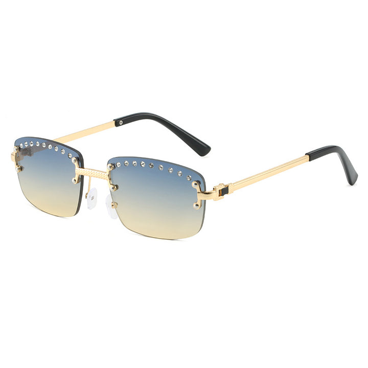 Dame elegant solbrille med glitrende krystallakenter Luvikno