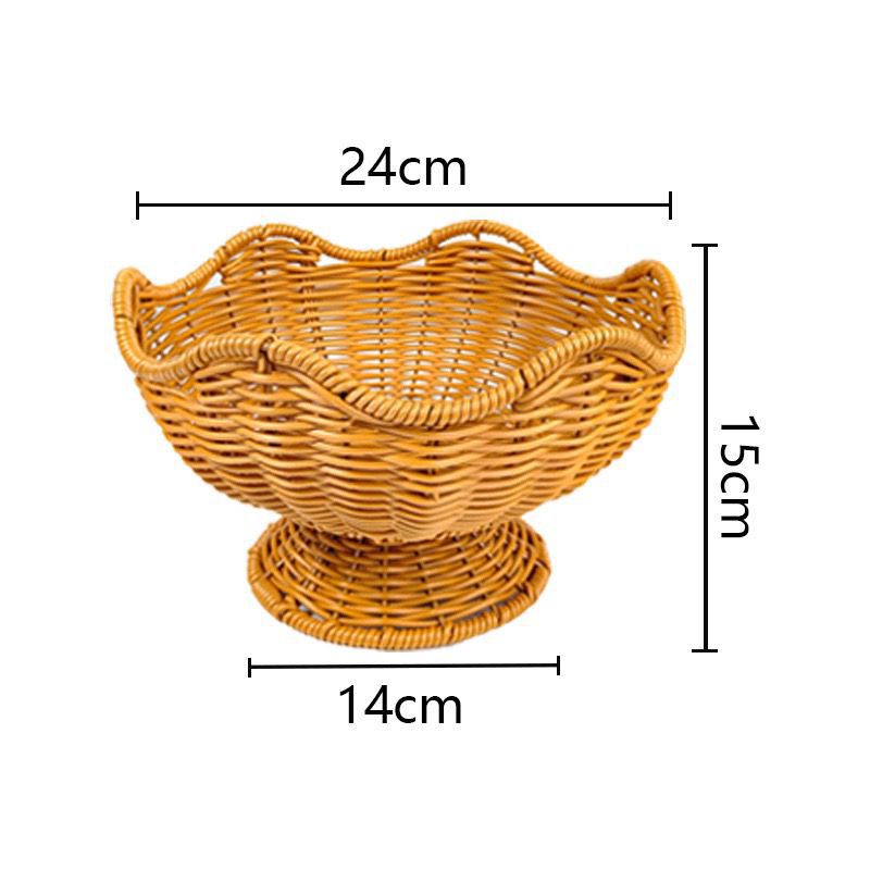 Unisex Rattan Fruktskål med elegante bølgelinjer Luvikno