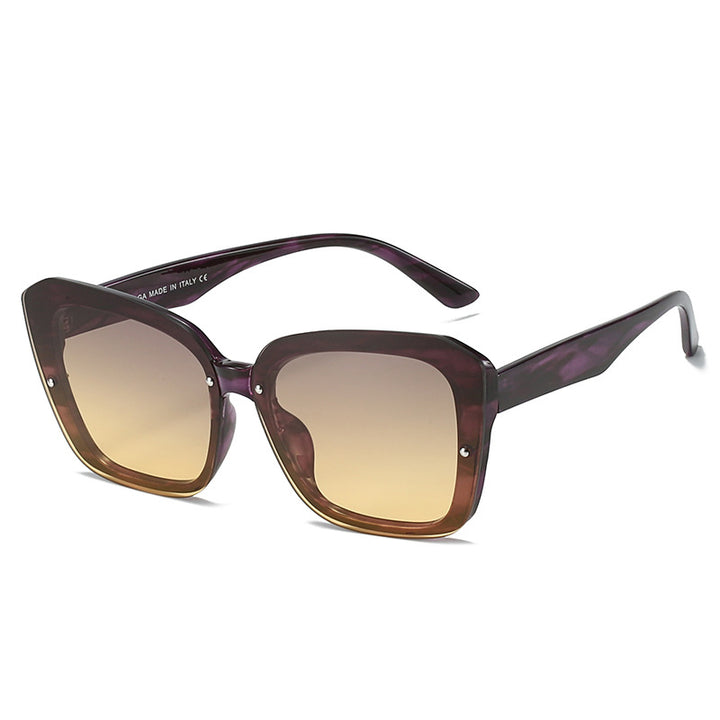 Damer oversized kvadratisk solbrille med sofistikert ramme Luvikno