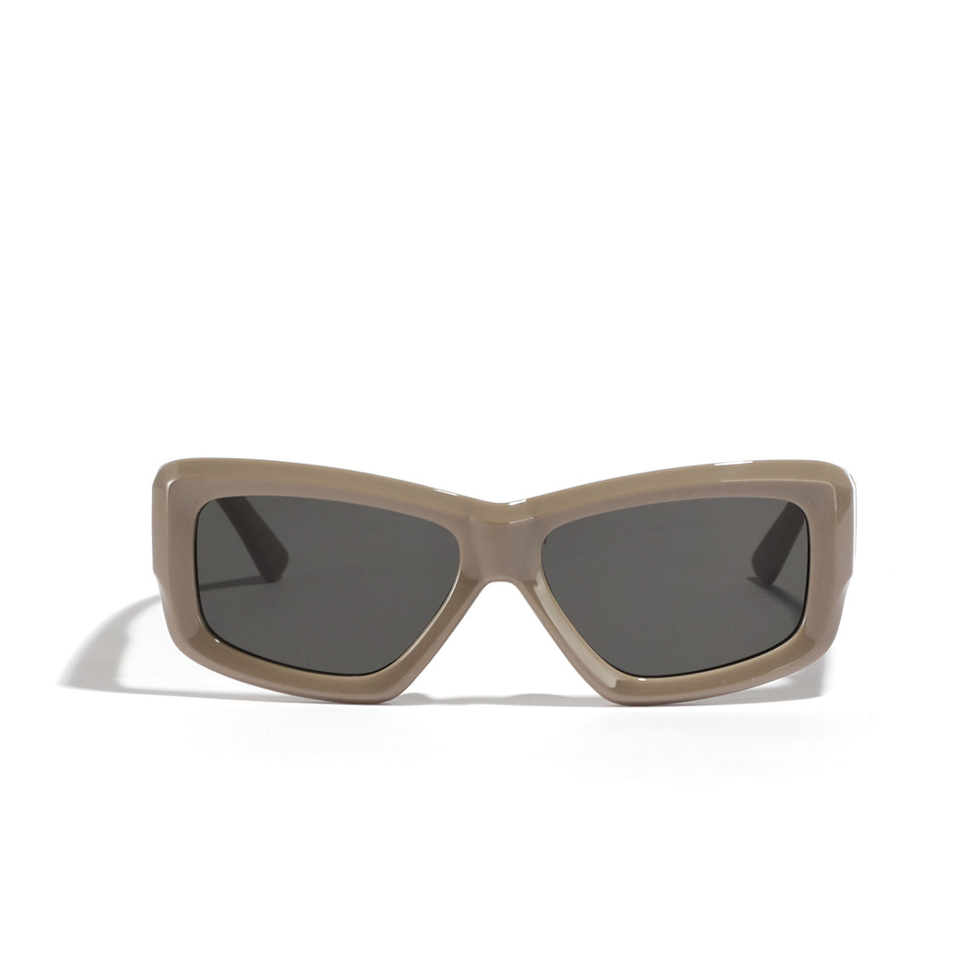 Damer oversized geometrisk solbrille med moderne ramme Luvikno
