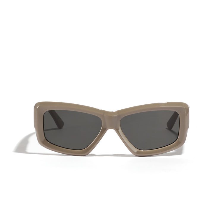 Damer oversized geometrisk solbrille med moderne ramme Luvikno