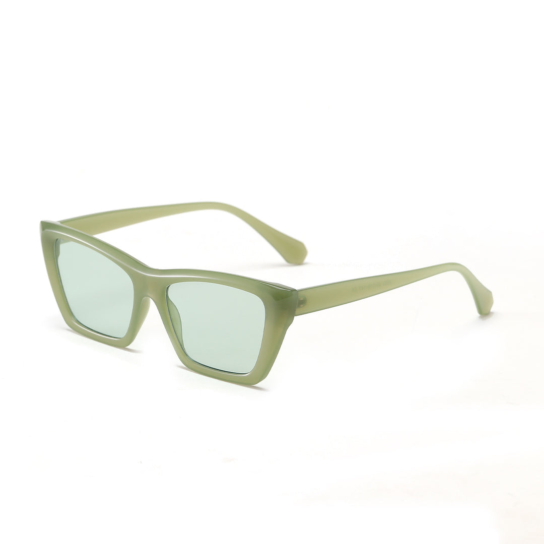 Dame geometrisk solbrille med stilfull plastinn ramme Luvikno