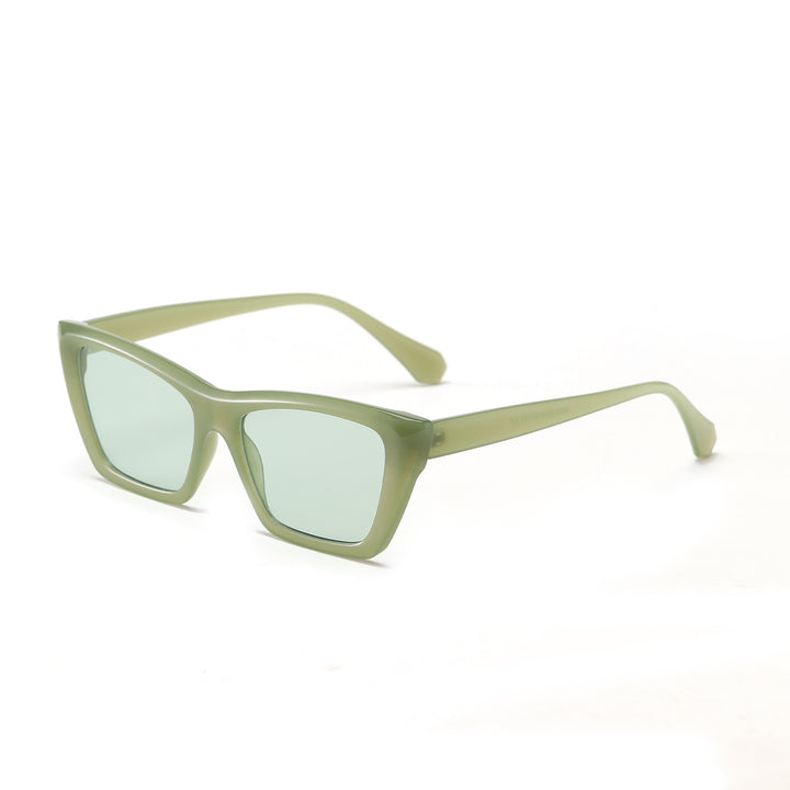 Dame geometrisk solbrille med stilfull plastinn ramme Luvikno