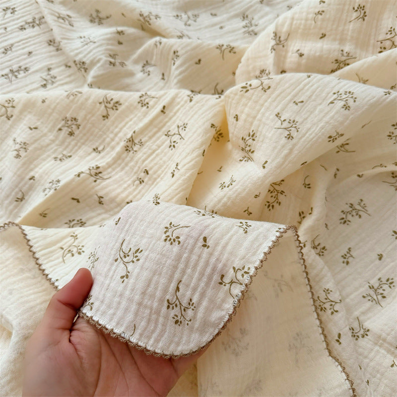 Kvinnens koselige bomullspledd med blomsterdesign Luvikno