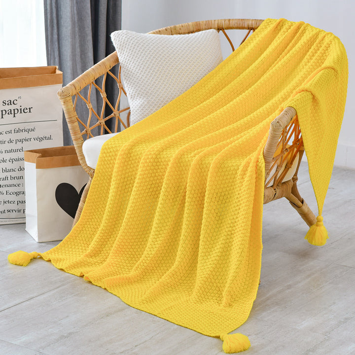 Kvinne Elegant Vaffelstruktur Teppe Luvikno