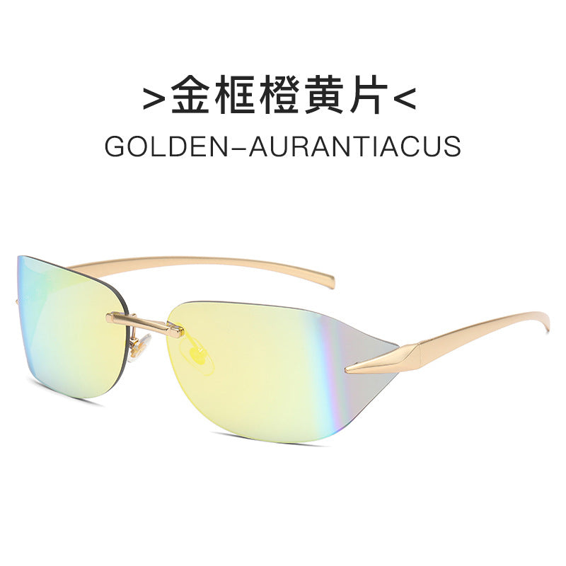 Dame futuristisk solbrille med elegant minimalistisk design Luvikno
