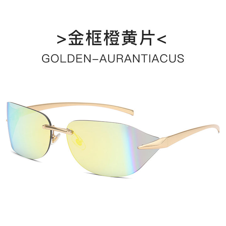 Dame futuristisk solbrille med elegant minimalistisk design Luvikno