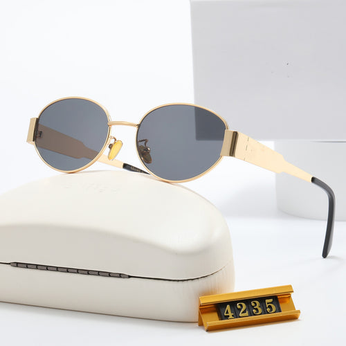 Damer Elegant Designer-solbrille med filigranfra ramme og UV-beskyttelse Luvikno