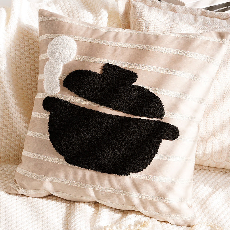 Damer Strukturert Putetrekk med Elegant Stripet Design Luvikno