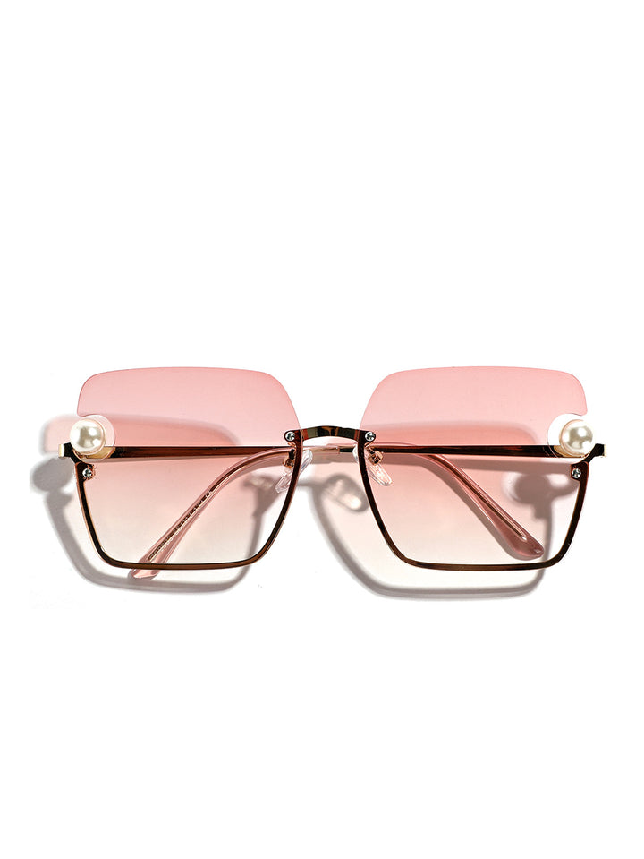 Dame firkantet solbrille med elegant gjennomsiktig ramme Luvikno