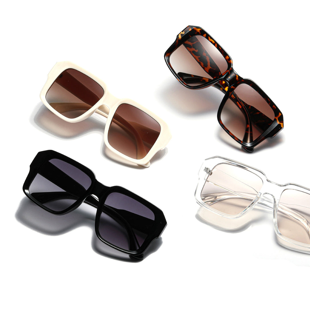 Dame moteriktig kvadratisk solbrille i moderne skilpadde-design Luvikno