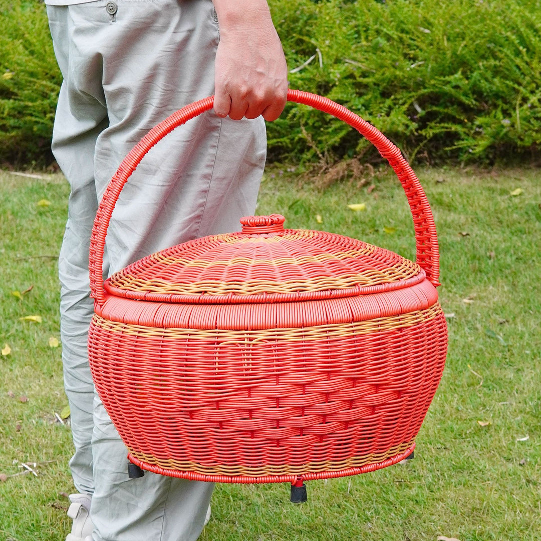 Dame Rattan Oppbevaringskurv med Lokk Luvikno