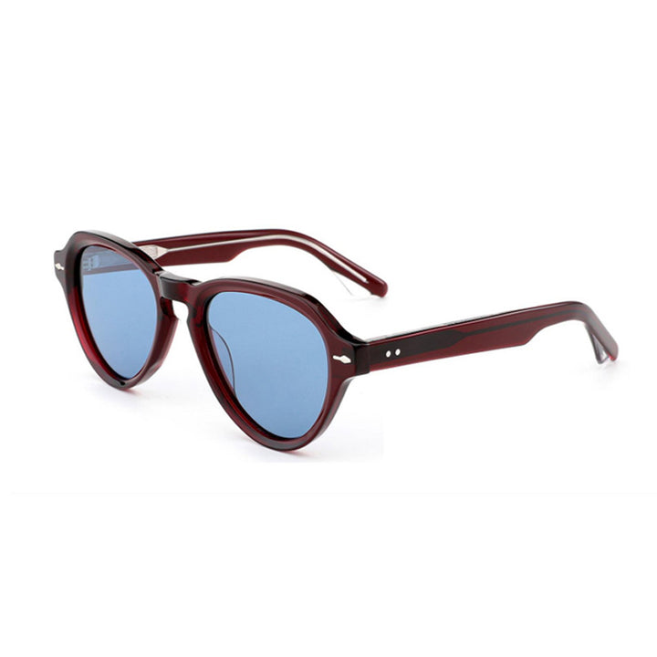 Damer moterik solbrille i elegant, rund design med polariserte linser Luvikno
