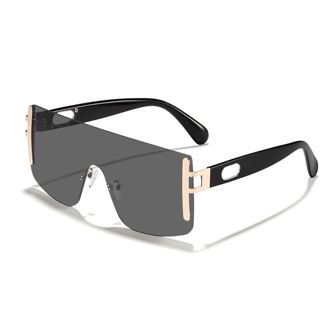 Dame oversized solbrille med moderne futuristisk design Luvikno