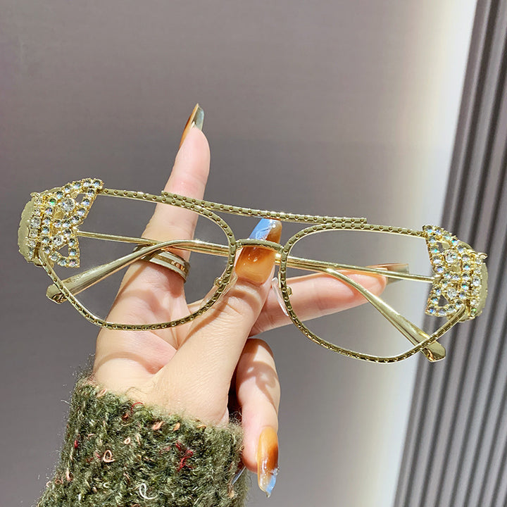 Dame luksus solbrille med elegant sommerfugl-detalj Luvikno