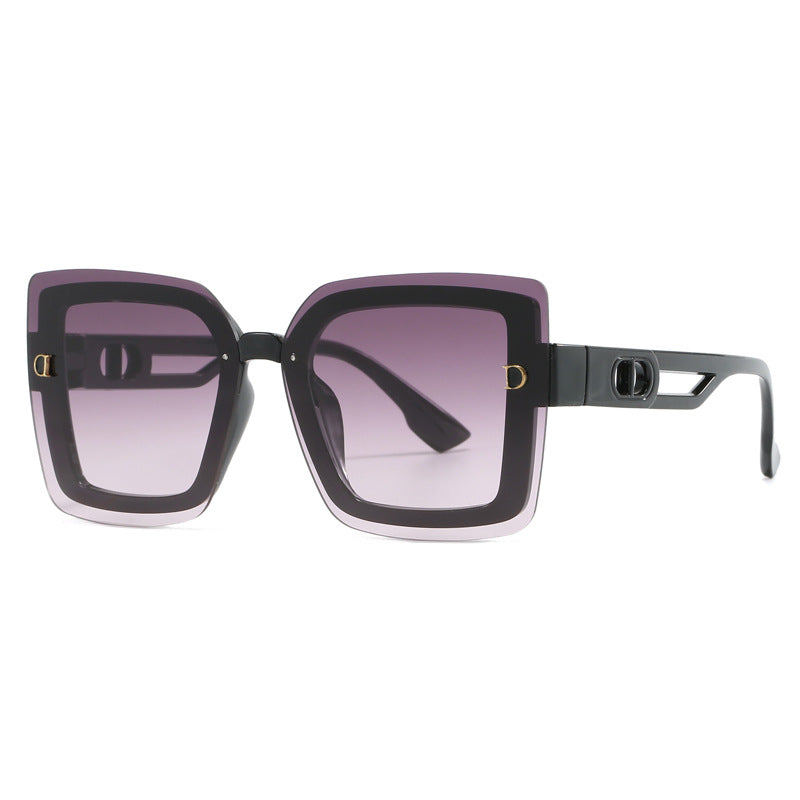 Dame moteriktig oversized solbrille i geometrisk design Luvikno
