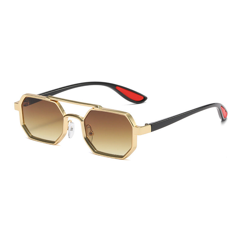 Damer moteriktig designer-solbrille med eksklusiv åttkantet ramme Luvikno
