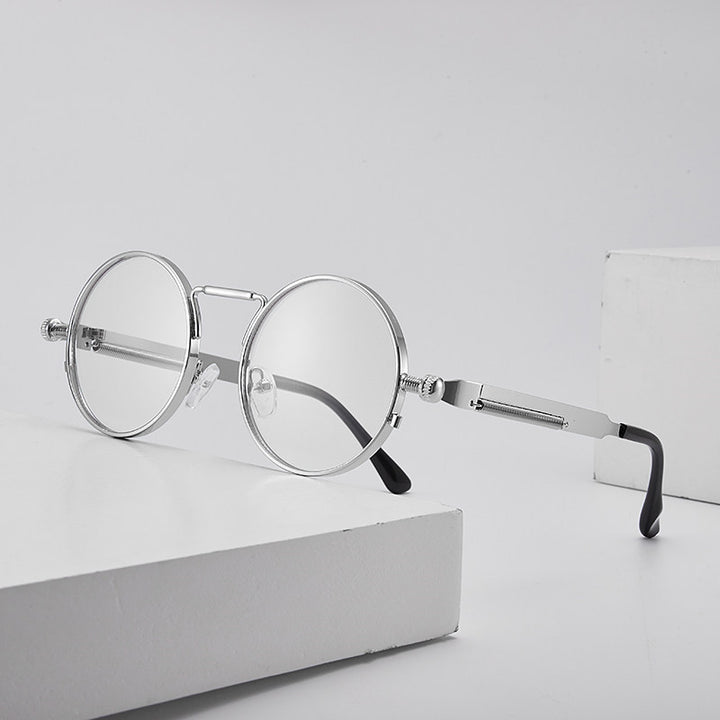 Dame elegant rund metallbrille Luvikno