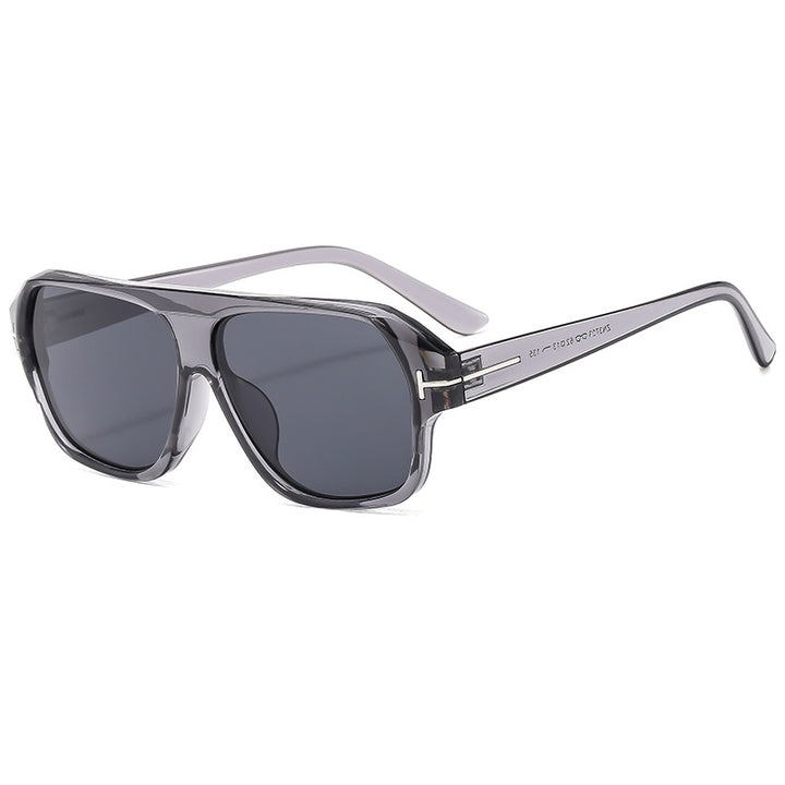 Dame modische solbrille med markant geometri og brune glass Luvikno