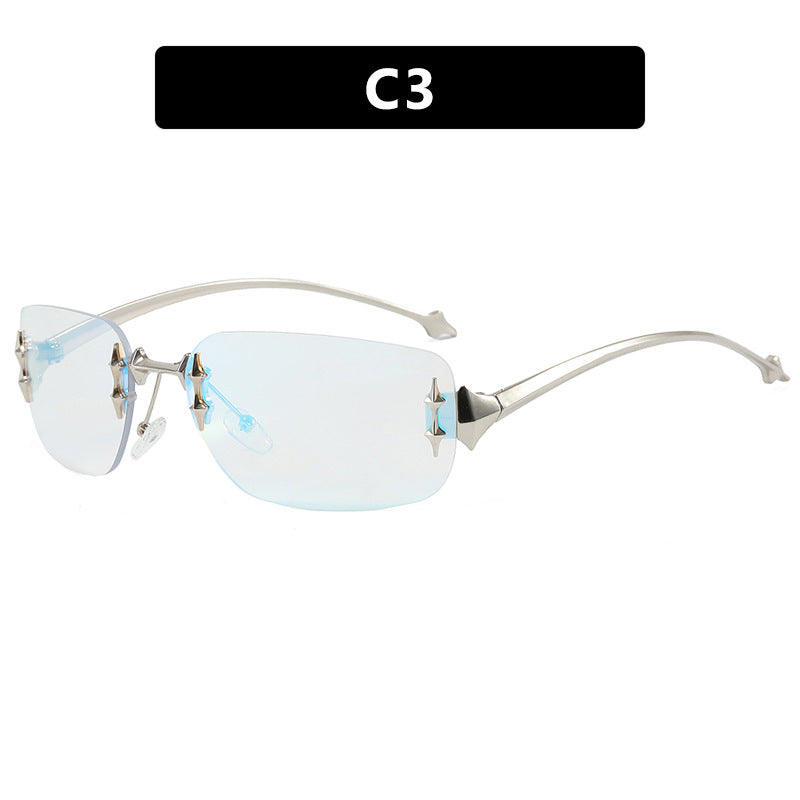 Damer designer-solbrille med utsmykkede detaljer Luvikno
