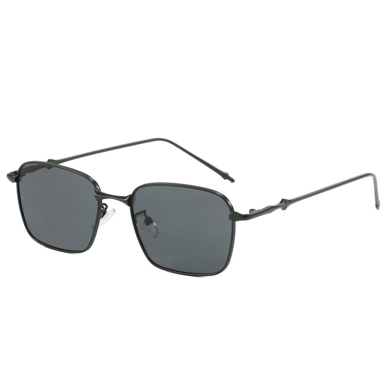 Dame elegant firkantet solbrille med høykvalitets metallramme Luvikno