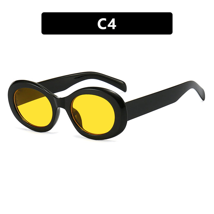 Dame moteriktig solbrille i original oval design med transparent ramme og UV-beskyttelse Luvikno
