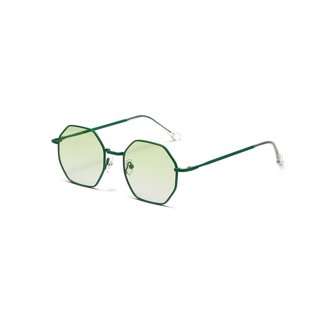 Dame oktagonal solbrille med elegante metallaksenter Luvikno