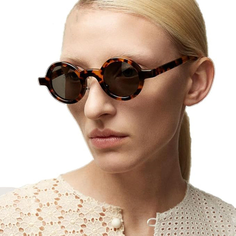 Damer rund solbrille med innovativ design og UV-beskyttelse Luvikno