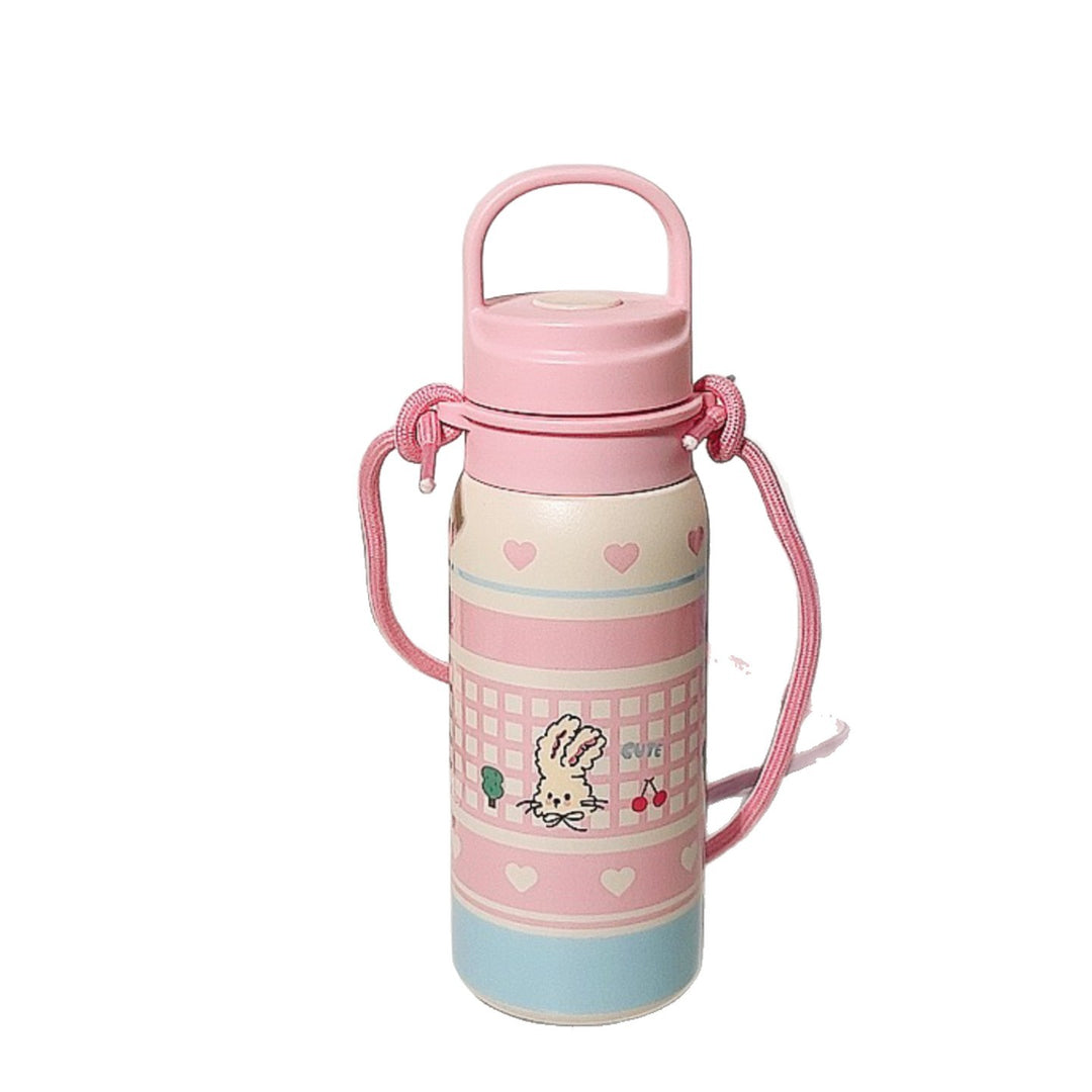 Damen Isoliertrinkflasche mit durchgehendem Tierdesign und Trageriemen Luvikno