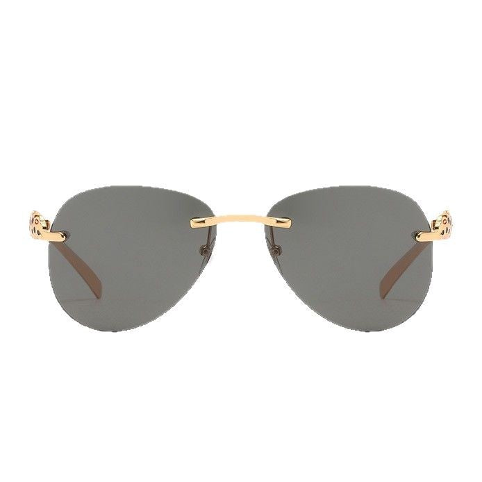 Dame elegant Pilot solbrille med luksuriøs gullramme og beskyttende linser Luvikno