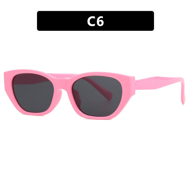 Dame Cat-Eye solbriller med transparent, geometrisk ramme Luvikno