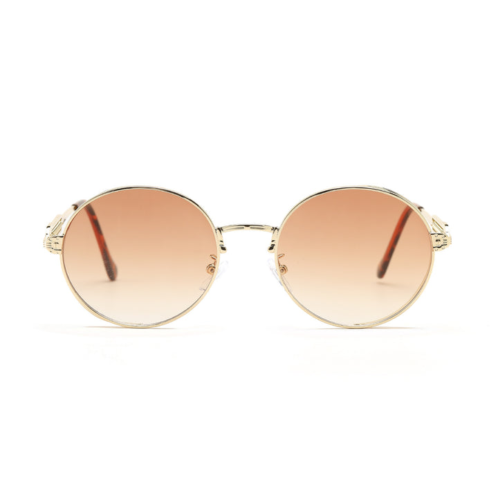 Dame rund Vintage-solbrille med eksklusiv metallramme Luvikno