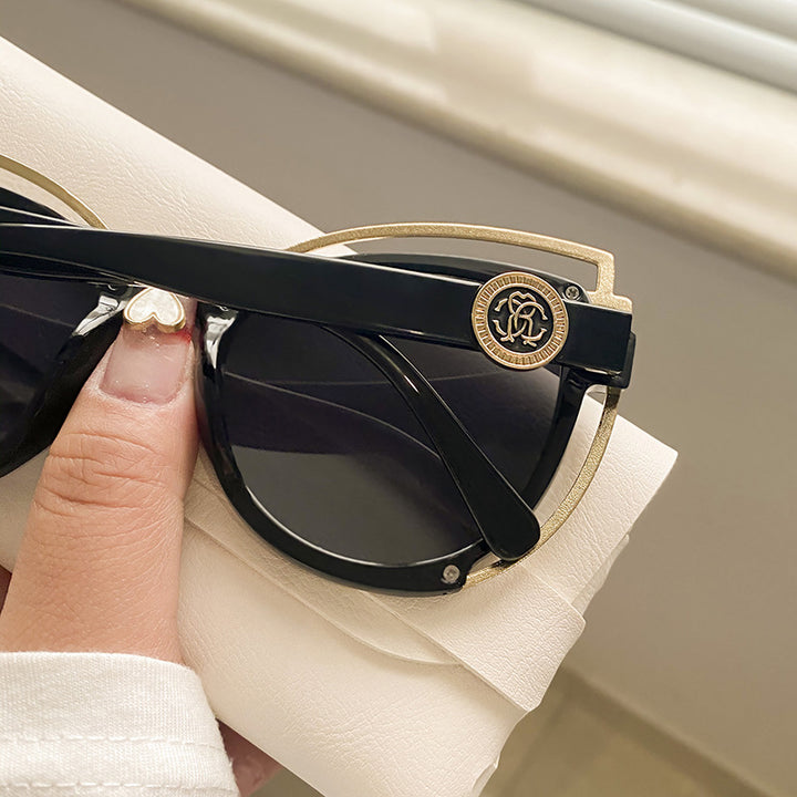 Dame Cat-Eye solbriller med glitrende detalj Luvikno
