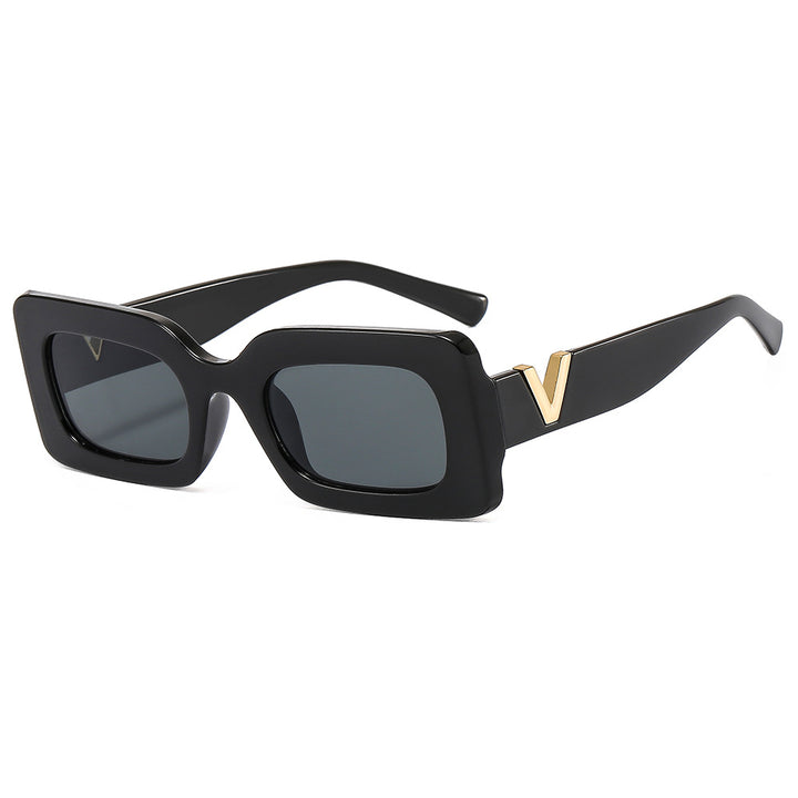 Dame Stilig oversized solbrille med unikt ramme Luvikno