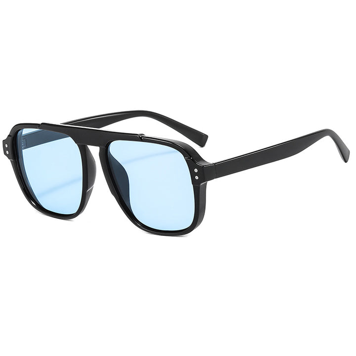 Dame geometrisk solbrille med polarisert gult glass Luvikno