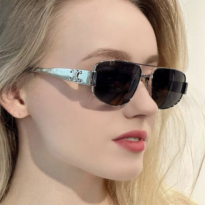 Dame Sporty Solbriller med polarisering linser og elegant metallramme Luvikno