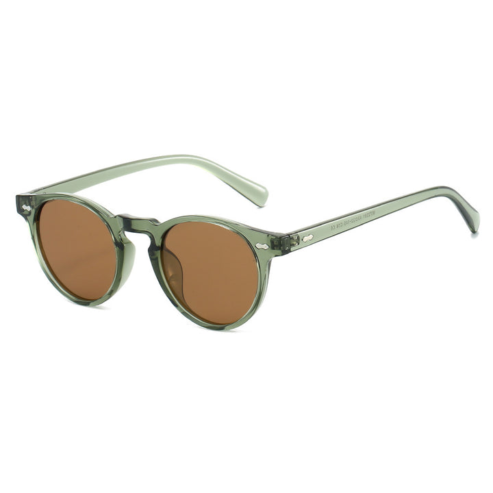 Dame vintage solbriller med runde glass og transparent ramme Luvikno