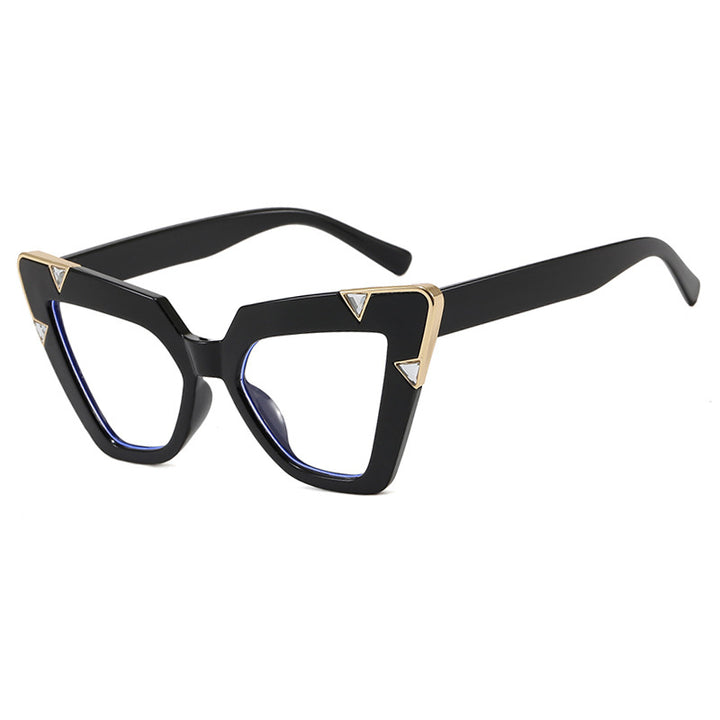 Dame Cat-Eye solbriller med luksuriøst motiv og beskyttende UV-filter Luvikno