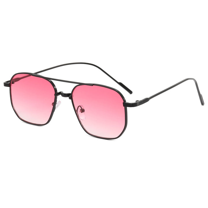 Dame moteriktig geometrisk brille med elegant metallramme Luvikno