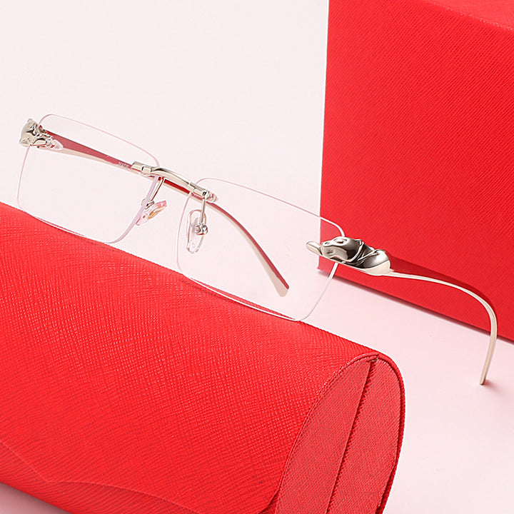 Dame moteriktig solbrille med elegant metallramme og innovative linser Luvikno