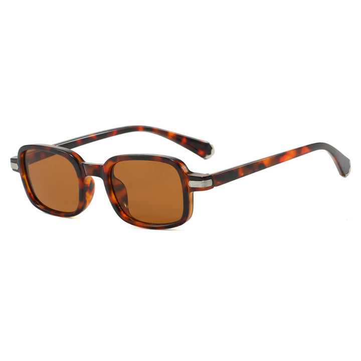 Dame moteriktig kvadratisk solbrille i trendy skilpadde-design Luvikno